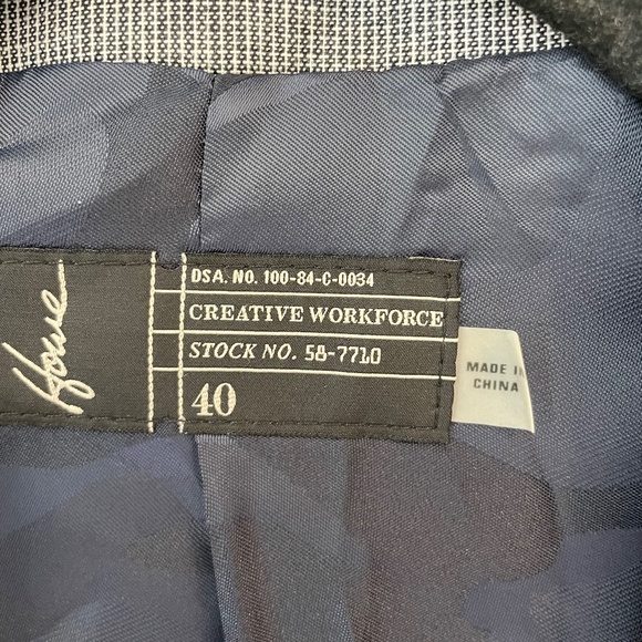 Howe Personal Jesus Dobby Stripe Blazer Jacket gray 40 NEW - Picture 5 of 6
